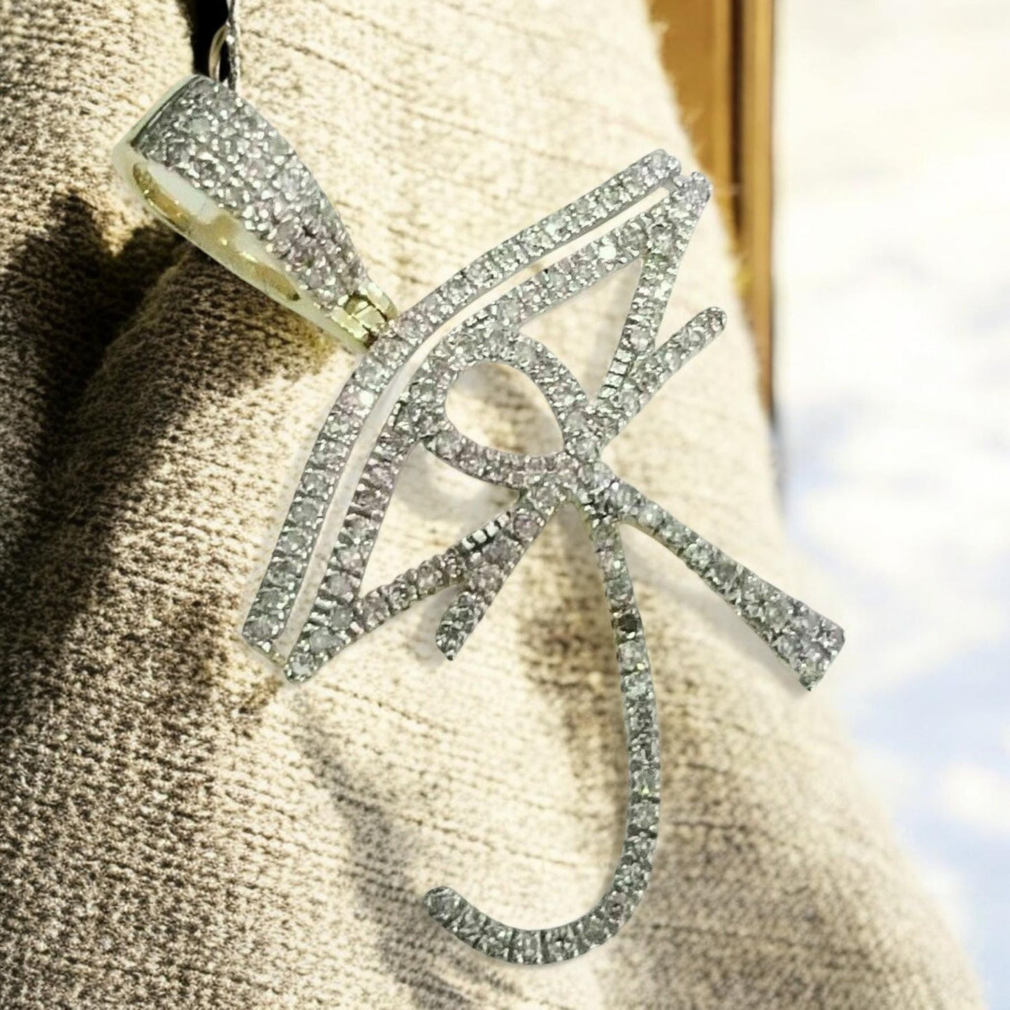 Eye of Horus Necklace • 925 Sterling Silver Amulet Pendant • CZ Diamond Egyptian Protection Jewelry • Spiritual Gift for Him or Her