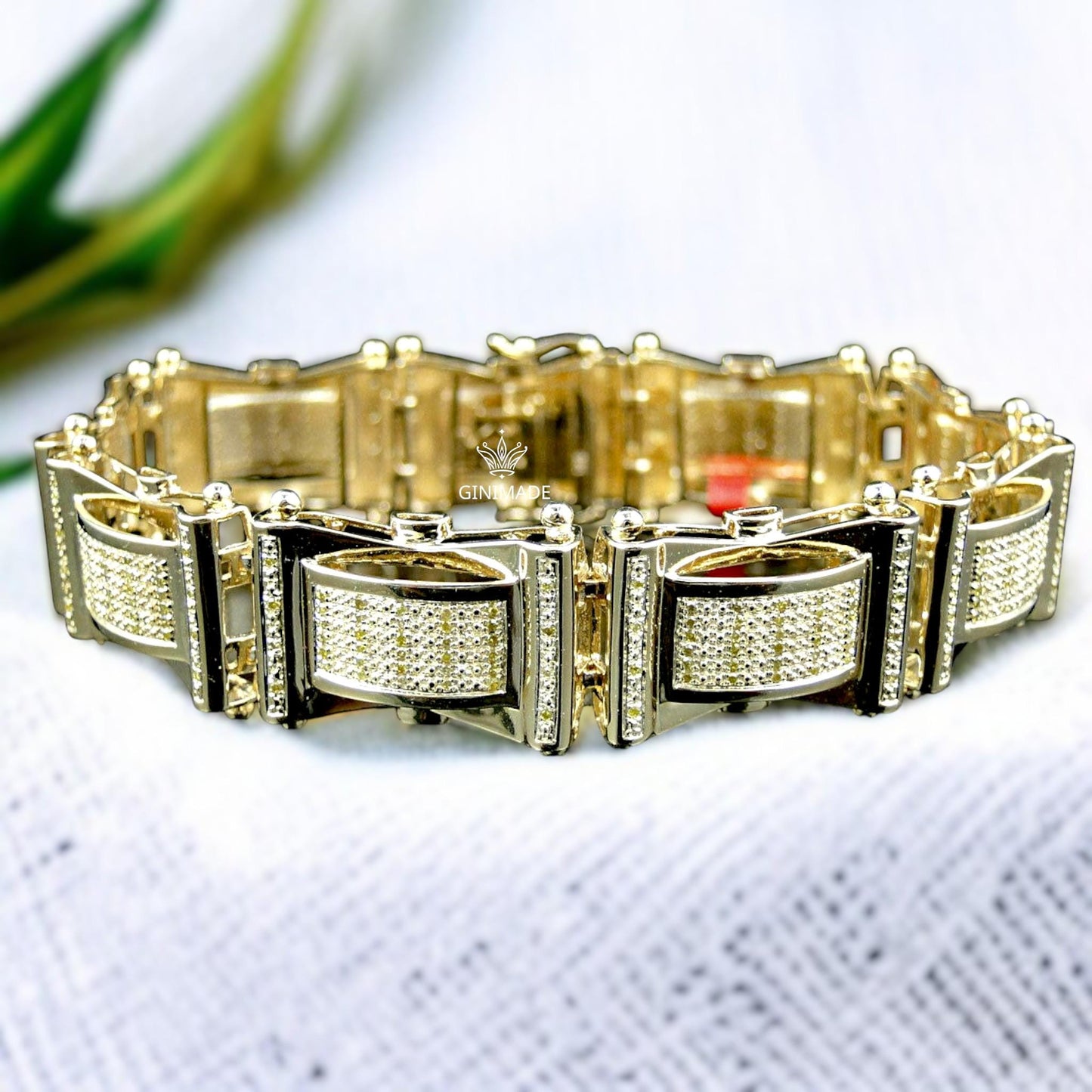 Iced Out Bracelet for Men β 925 Sterling Silver β CZ Diamond Hip Hop Bling β Gift for Boyfriend