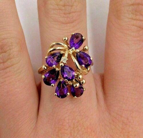 Regal Amethyst Engagement Ring - 925 Sterling Silver, Purple Gemstone Wedding Ring, Gift for Her, Unique Proposal Ring, Handcrafted withLove