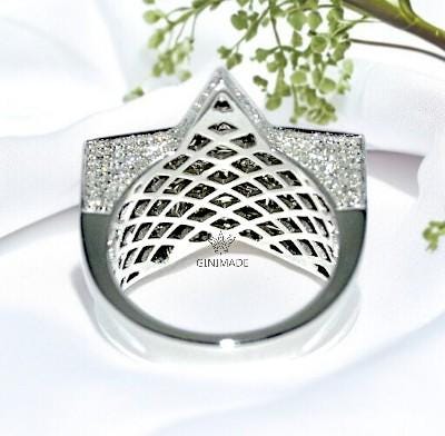 Star Statement Ring for Men & Women | CZ Diamond Five-Point Star Ring | Hip Hop Jewelry | 925 Silver Star Ring | Celebrity Style Bling Ring.