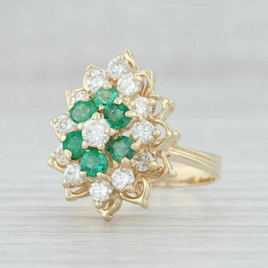 Emerald CZ gemstone ring, 925 sterling silver, elegant design