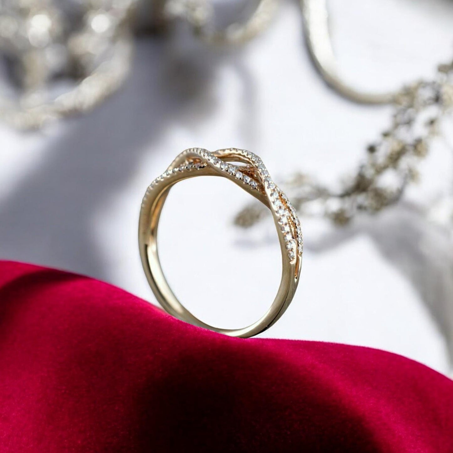 Infinity promise ring in rose gold plated 925 silver, elegant and symbolic jewelry