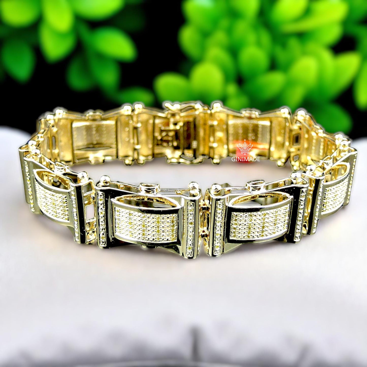 Iced Out Bracelet for Men – 925 Sterling Silver – CZ Diamond Hip Hop Bling – Gift for Boyfriend