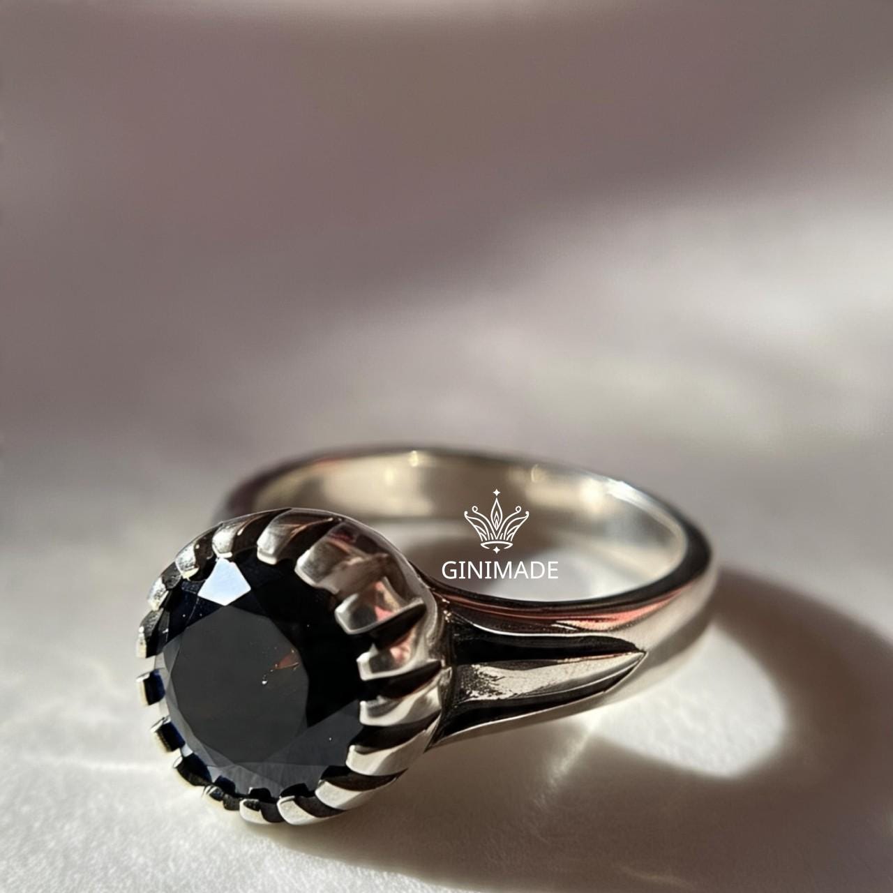Black Onyx Ring 925 Sterling Silver • Gothic Statement Ring • Handmade Oxidized Silver Ring • Vintage Boho Jewelry • Unique Gift for her.