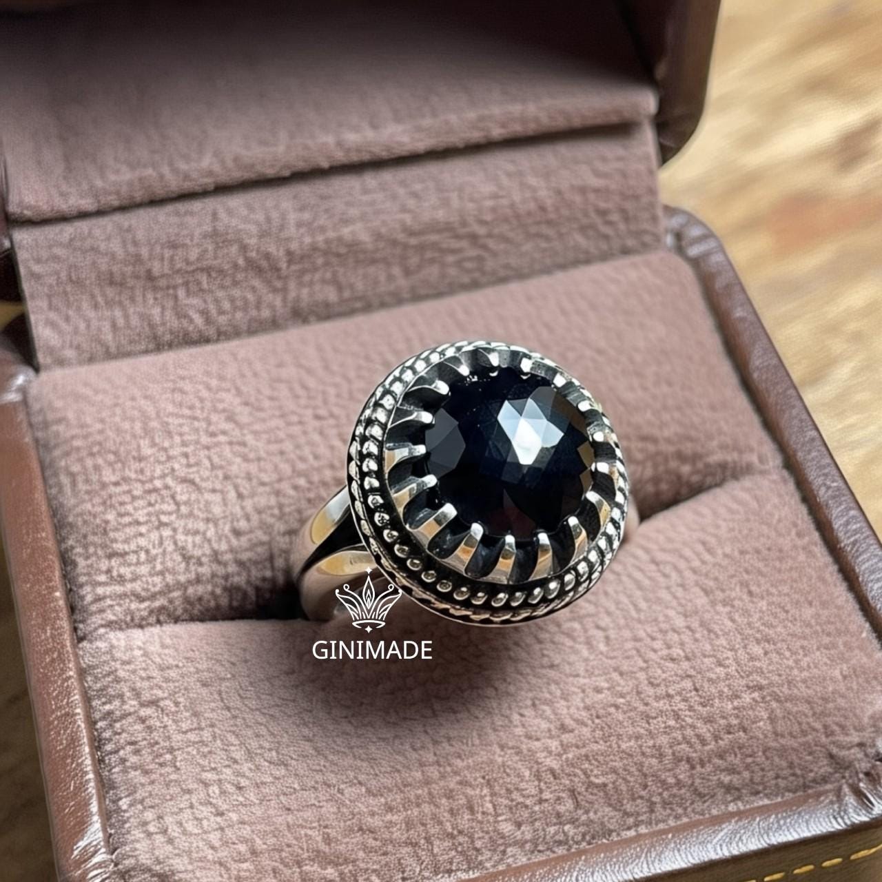 Black Onyx Ring 925 Sterling Silver • Gothic Statement Ring • Handmade Oxidized Silver Ring • Vintage Boho Jewelry • Unique Gift for her.