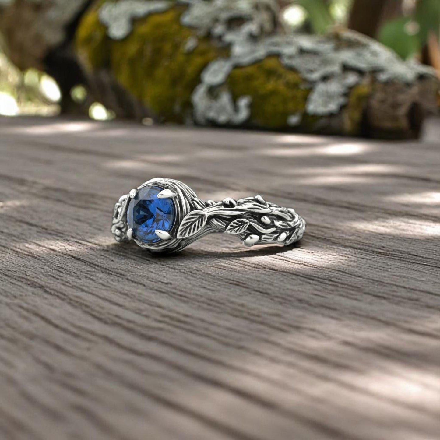 Boho Leaf Ring • Oxidized 925 Silver Nature-Inspired Vine Band • Botanical Branch Ring • Rustic Bohemian Jewelry for Her