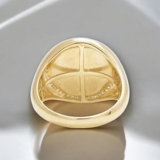 Libra Engraved Lab grown Diamond Signet Ring in Silver  For Men,fathers day gift .