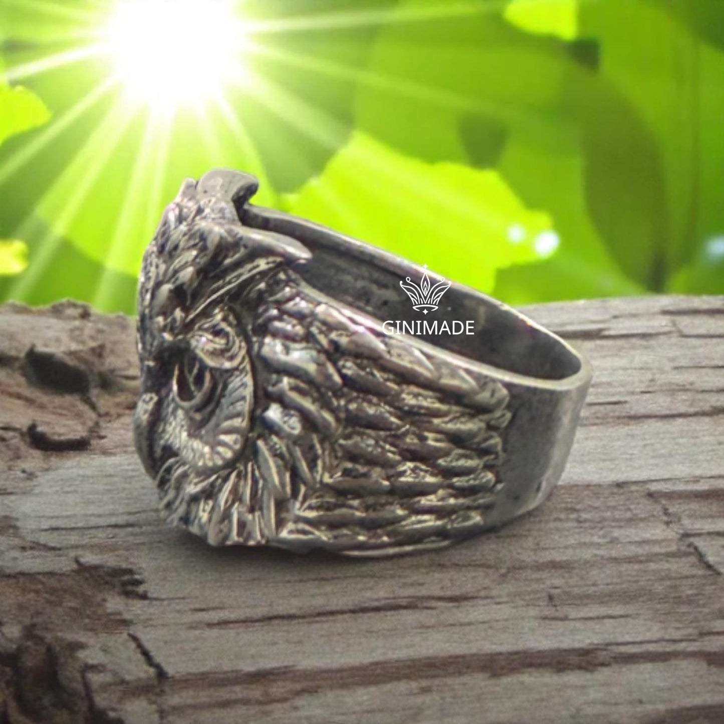 Owl Ring in 925 Sterling Silver | Unisex Handmade Bird Ring | Gothic Boho Animal Jewelry | Forest Nature Ring | Gift for Him or Her