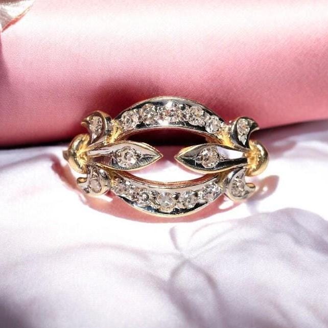 Vintage-Inspired 10k Gold Ring | Sparkling CZ Diamond | Perfect Valentine’s Gift for Her.