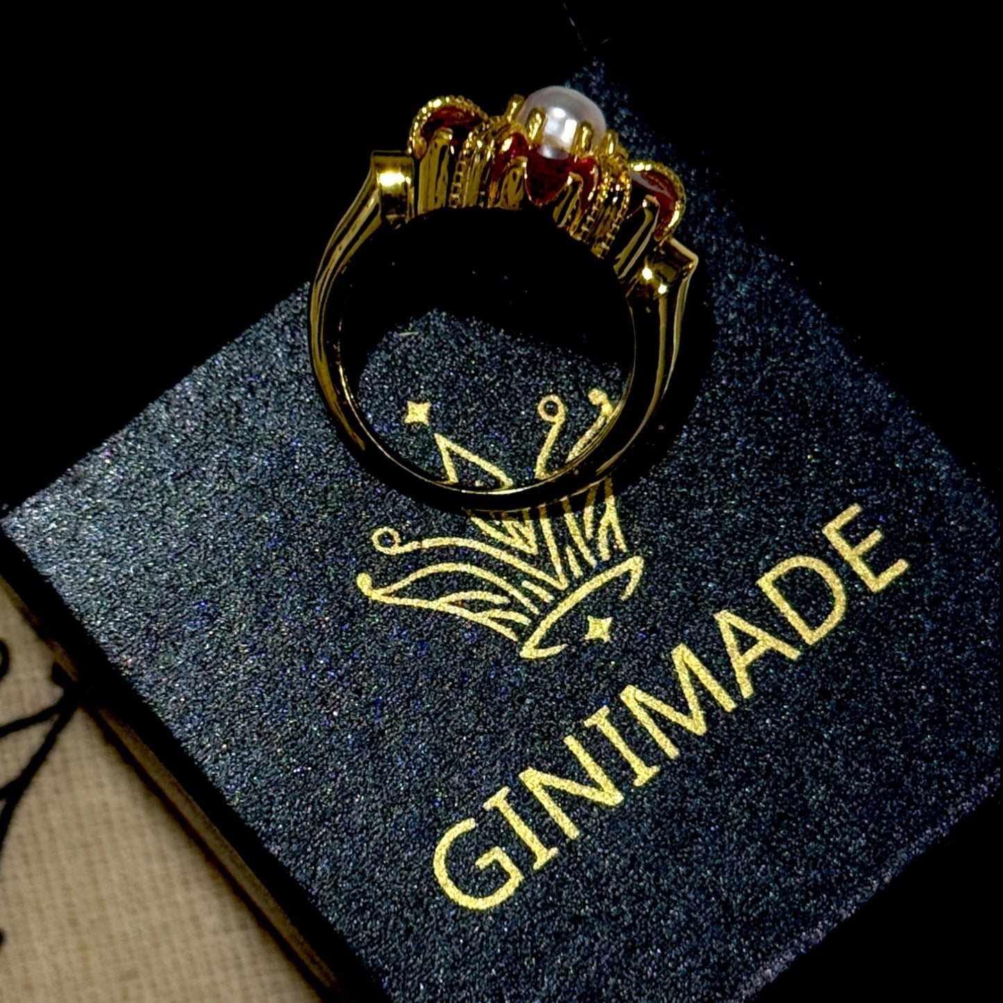 Vintage Crown Ring - 925 Sterling Silver with Stunning CZ Ruby Stone - Elegant Women's Jewelry