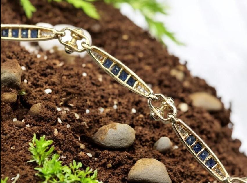 Elegant Love Bracelet with Blue and White CZ Stones | 925 Sterling Silver Bracelet for Women