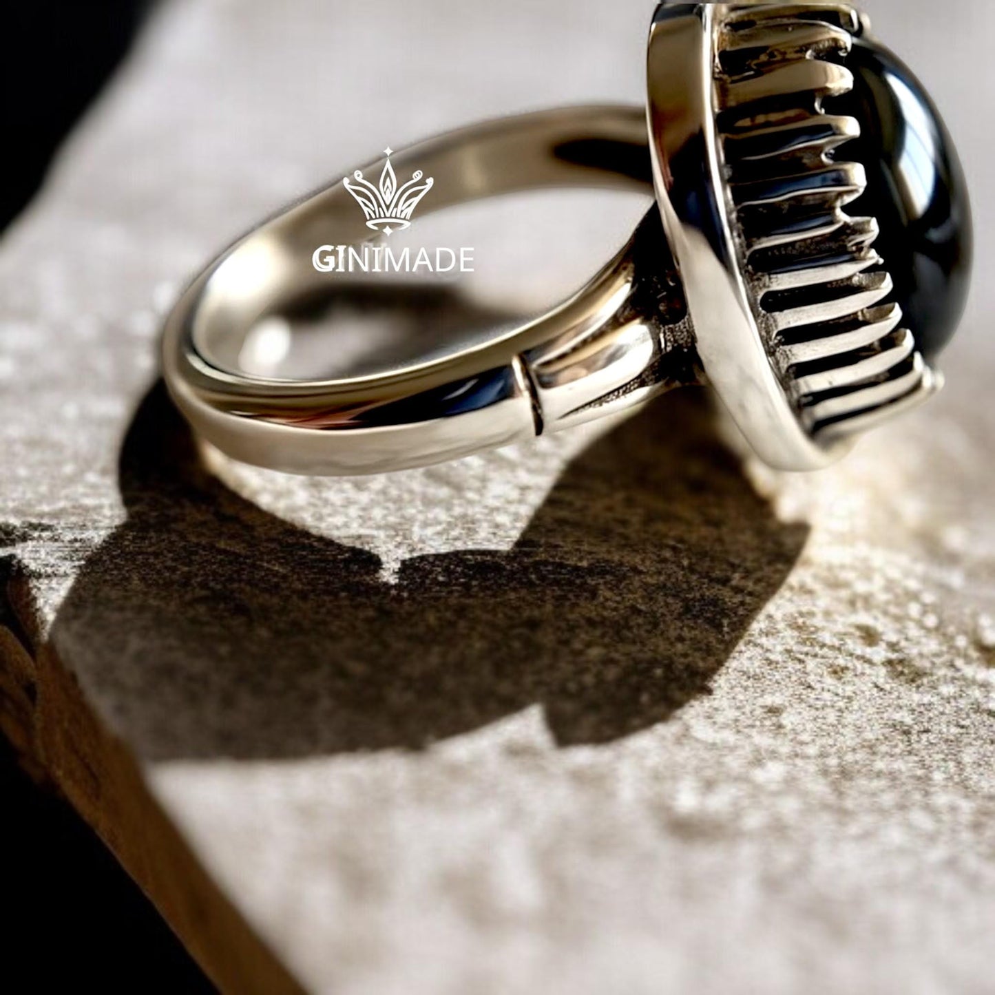 Unisex Black Onyx Silver Ring • 925 Handmade Gemstone Ring • Men's Statement Jewelry • Onyx Engagement or Promise Ring