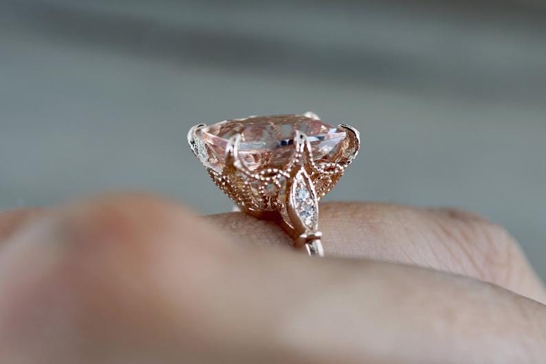 5. 925 silver pink CZ ring, vintage elegance, women&#39;s accessory&quot;