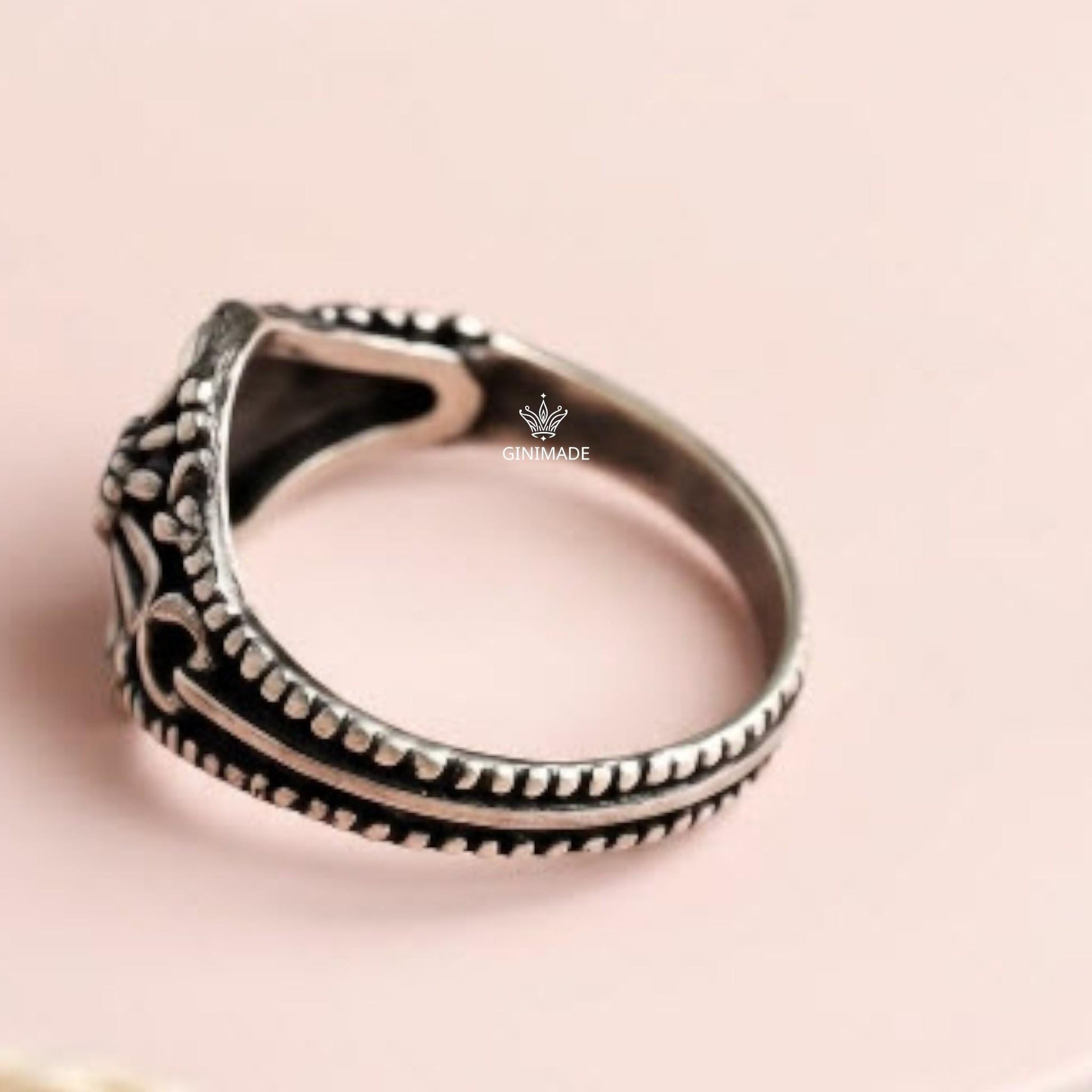 Ethnic style sterling silver ring handmade