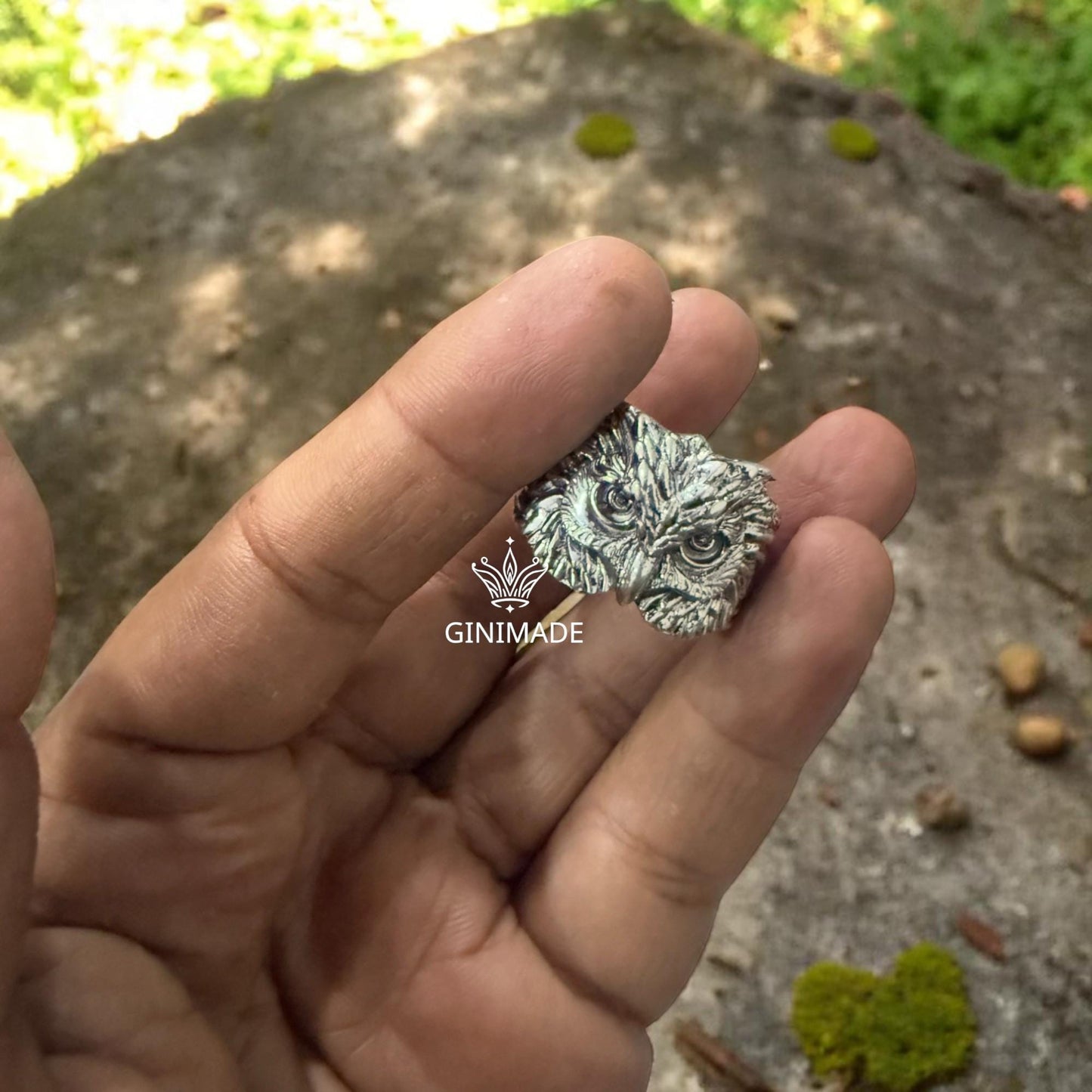 Owl Ring in 925 Sterling Silver | Unisex Handmade Bird Ring | Gothic Boho Animal Jewelry | Forest Nature Ring | Gift for Him or Her