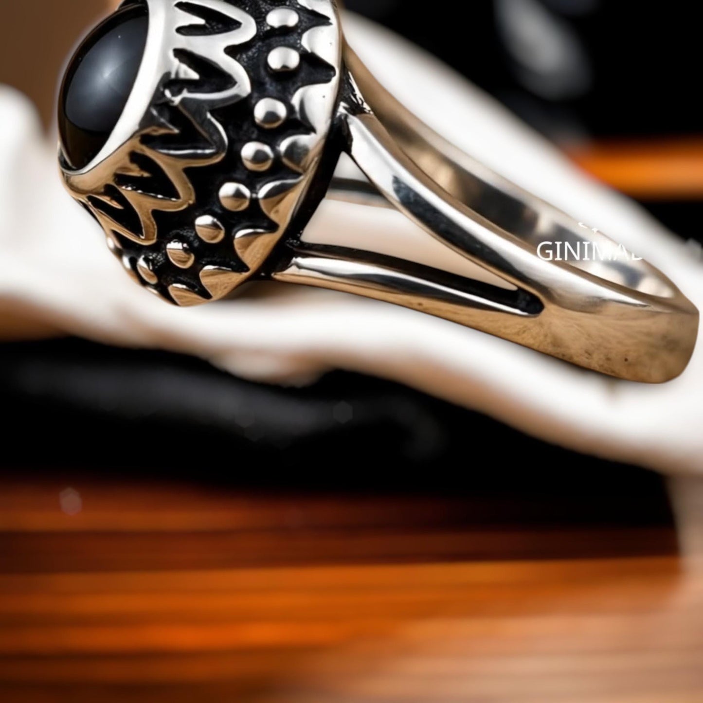 Black Onyx Ring 925 Sterling Silver • Gothic Statement Ring • Handmade Oxidized Silver Ring • Vintage Boho Jewelry • Unique Gift for her.