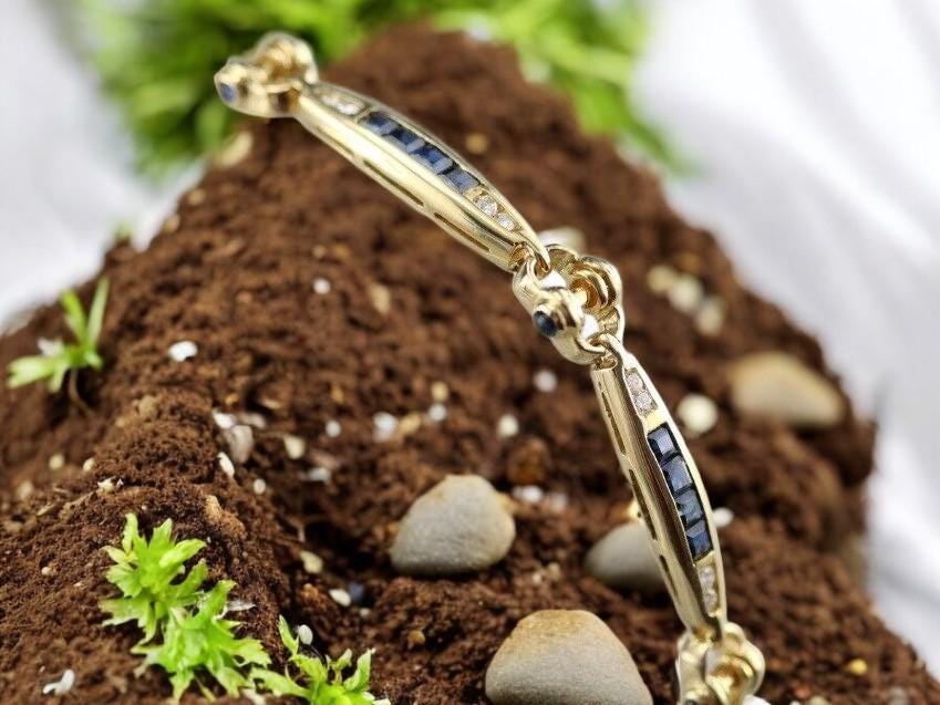 Elegant Love Bracelet with Blue and White CZ Stones | 925 Sterling Silver Bracelet for Women