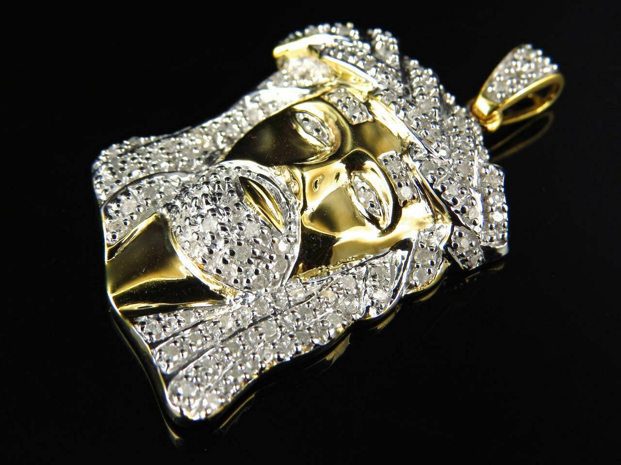 Jesus Face Pendant Necklace with CZ Diamond | 925 Sterling Silver Christ Pendant | Hip-Hop Jesus Jewelry fathers day gift.