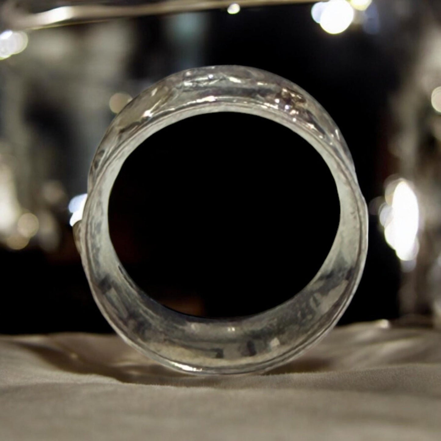 925 Sterling Silver Spinner Ring with Gold Heart – Handmade Textured Meditation Band for Women & Men, Boho Thumb Ring