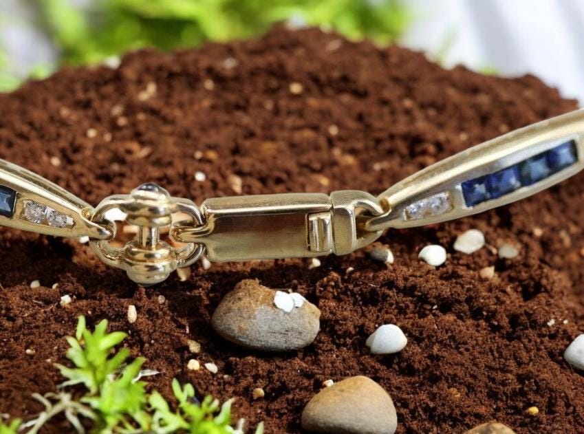 Elegant Love Bracelet with Blue and White CZ Stones | 925 Sterling Silver Bracelet for Women