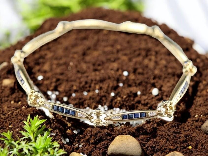 Elegant Love Bracelet with Blue and White CZ Stones | 925 Sterling Silver Bracelet for Women