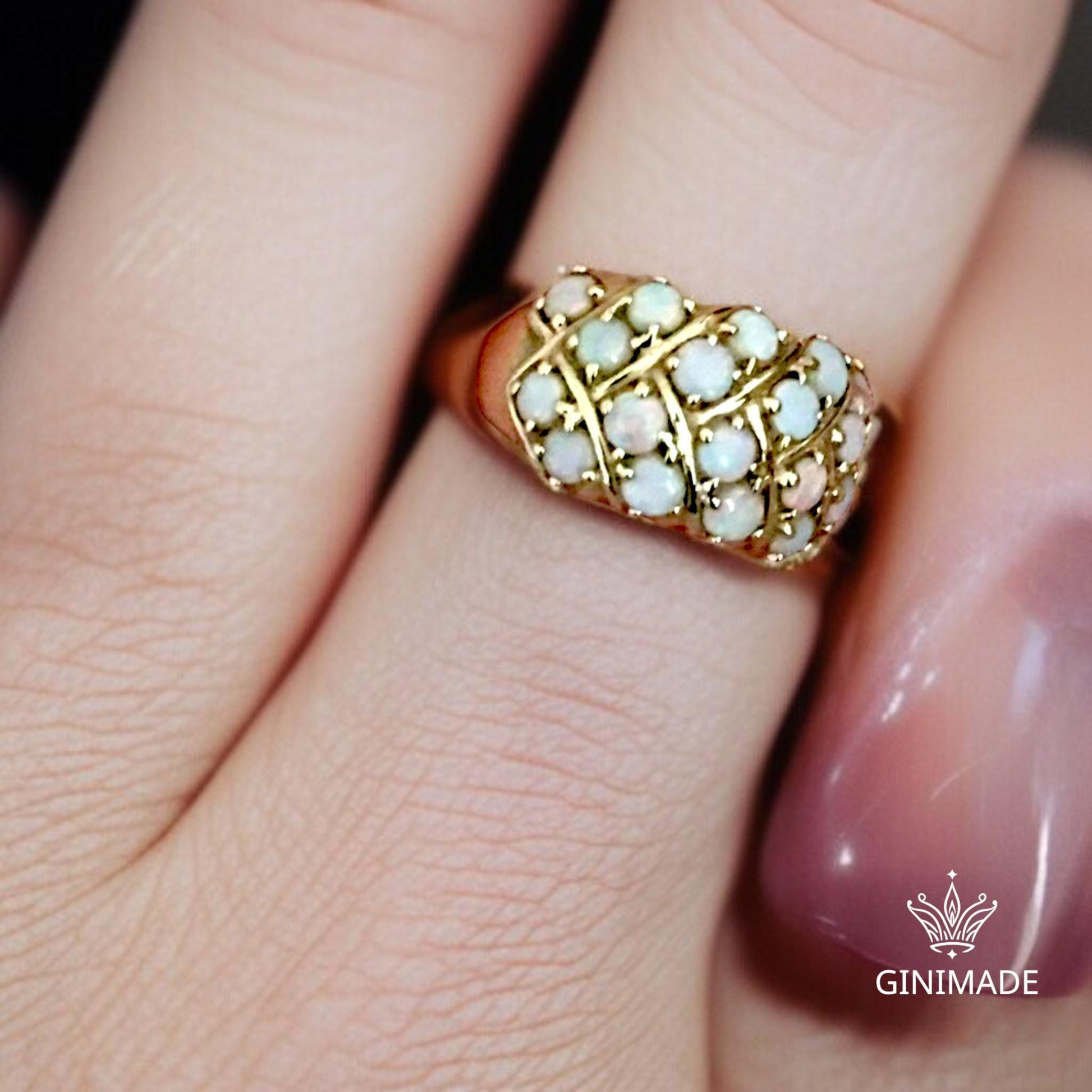 Retro Dome Cocktail Ring for Women