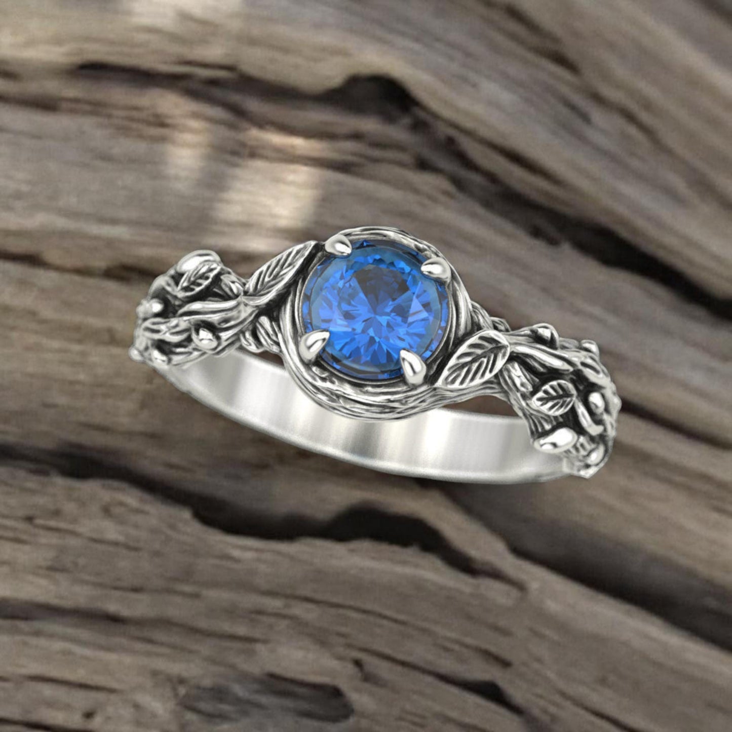 Boho Leaf Ring • Oxidized 925 Silver Nature-Inspired Vine Band • Botanical Branch Ring • Rustic Bohemian Jewelry for Her