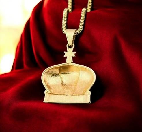 Personalized Gift. King Letter Crown Pendant Necklace, Anniversary Gift, Men's & Women's Jewelry,