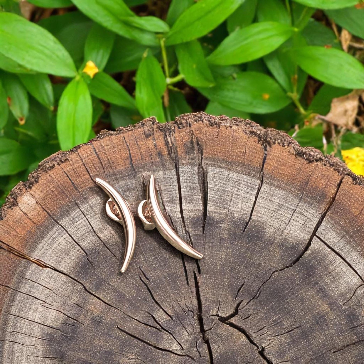 Crescent Stud Earrings • 925 Sterling Silver Minimalist Curve Earrings • Modern Handmade Jewelry Gift for Her