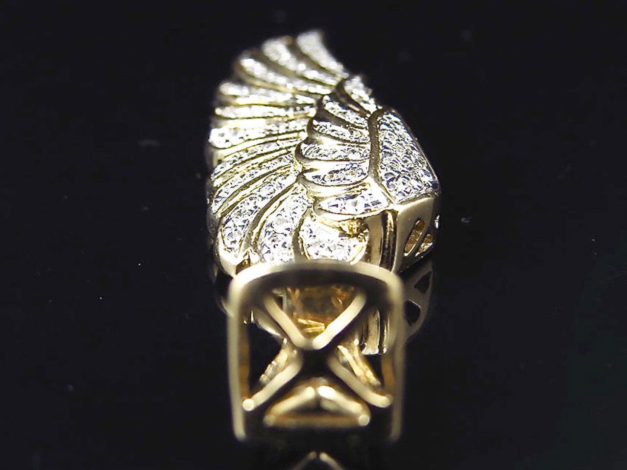 CZ diamond-accented 3D cross necklace for men