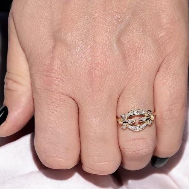 Vintage-Inspired 10k Gold Ring | Sparkling CZ Diamond | Perfect Valentine’s Gift for Her.