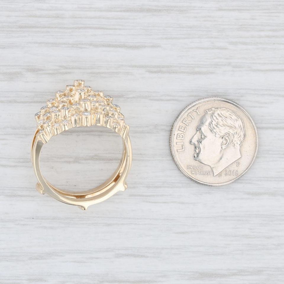 CZ Diamond Ring - Vintage Design - 18k Gold Plated Silver 925