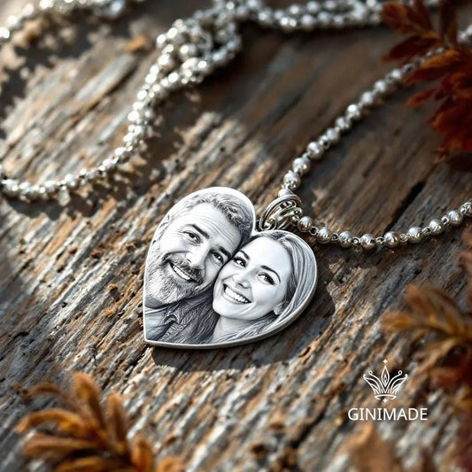 Personalized Real Picture Pendant • Custom Heart Photo Necklace • Memorial Keepsake Jewelry • Gift for Her • Anniversary or Birthday Gift.