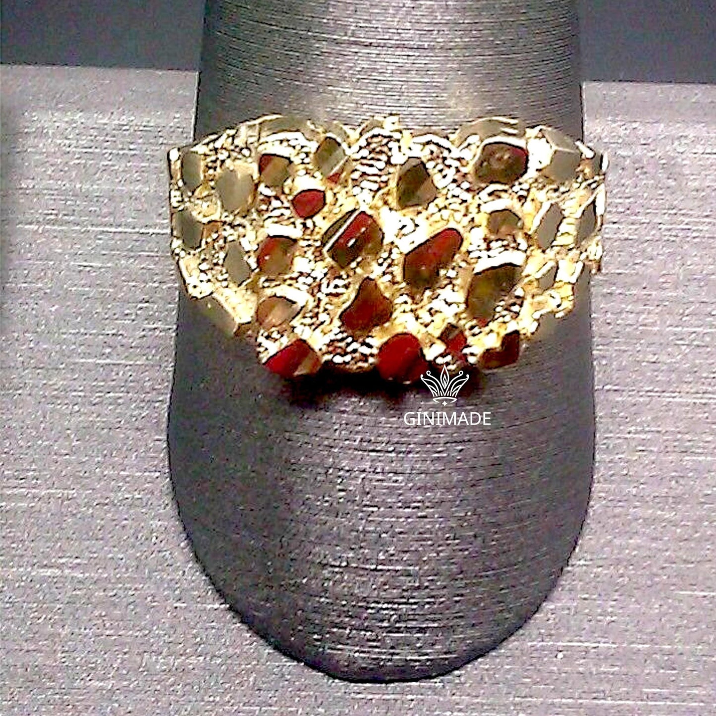 Nugget Ring for Men - 925 Sterling Silver Chunky Statement Band - Textured Hip Hop Nugget Jewelry - Bold Silver Ring - fathers day gift