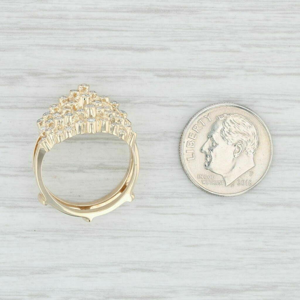 Vintage Glam: 18k Gold Plated CZ Diamond Ring in Sterling Silver 925 - Elegant Statement Jewelry