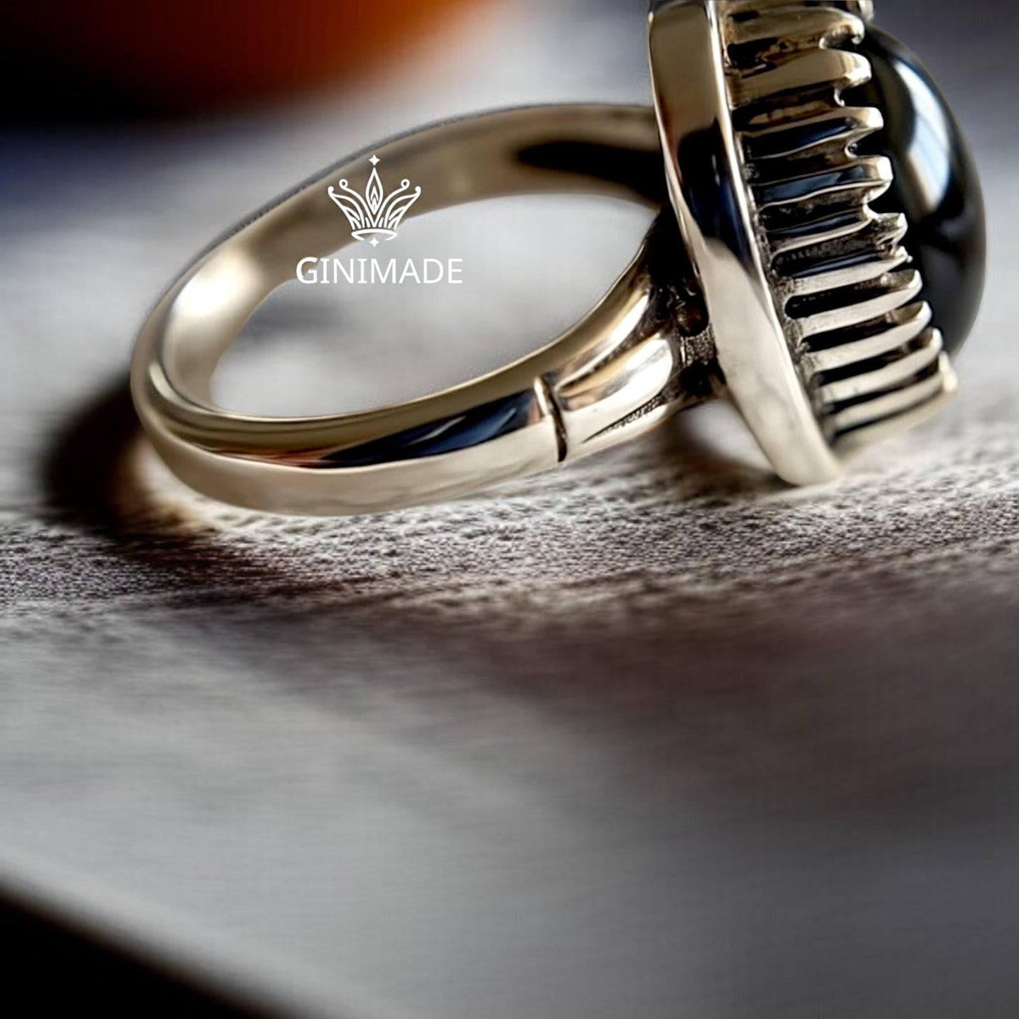 Unisex Black Onyx Silver Ring • 925 Handmade Gemstone Ring • Men's Statement Jewelry • Onyx Engagement or Promise Ring