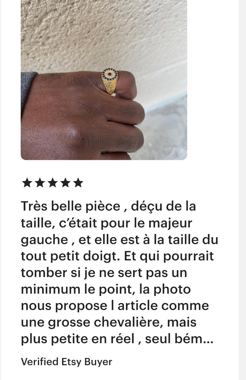 Gold Signet Ring • Vintage Engraved Ring • Blue & White CZ Halo • Statement Ring for Him or Her ||Custom Heirloom Jewelry