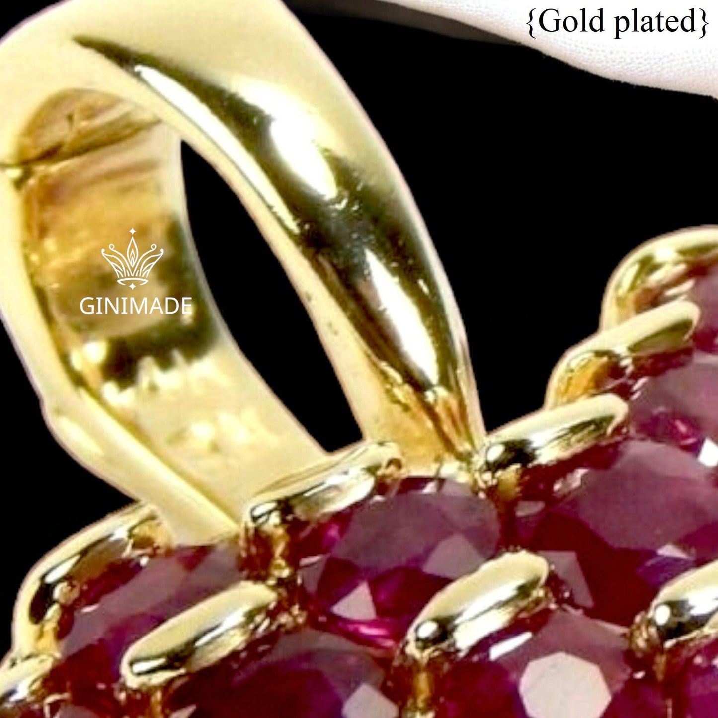 Vintage Ruby Heart Pendant Necklace – Dainty CZ Accent – 925 Sterling Silver Charm – July Birthstone Jewelry – Romantic Gift for Her