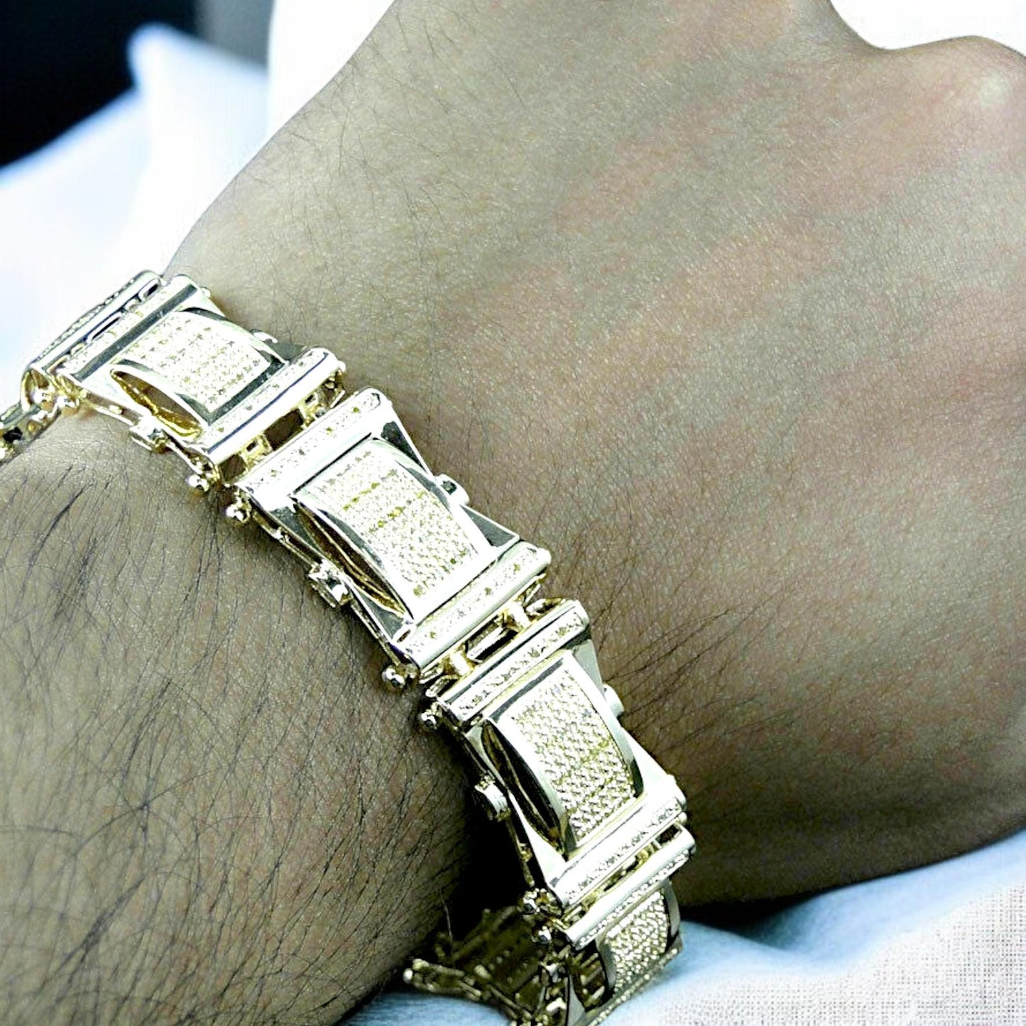 Iced Out Bracelet for Men – 925 Sterling Silver – CZ Diamond Hip Hop Bling – Gift for Boyfriend