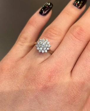 Lab-Grown Diamond Anniversary Ring | 925 Sterling Silver | Perfect Valentines Gift for Her