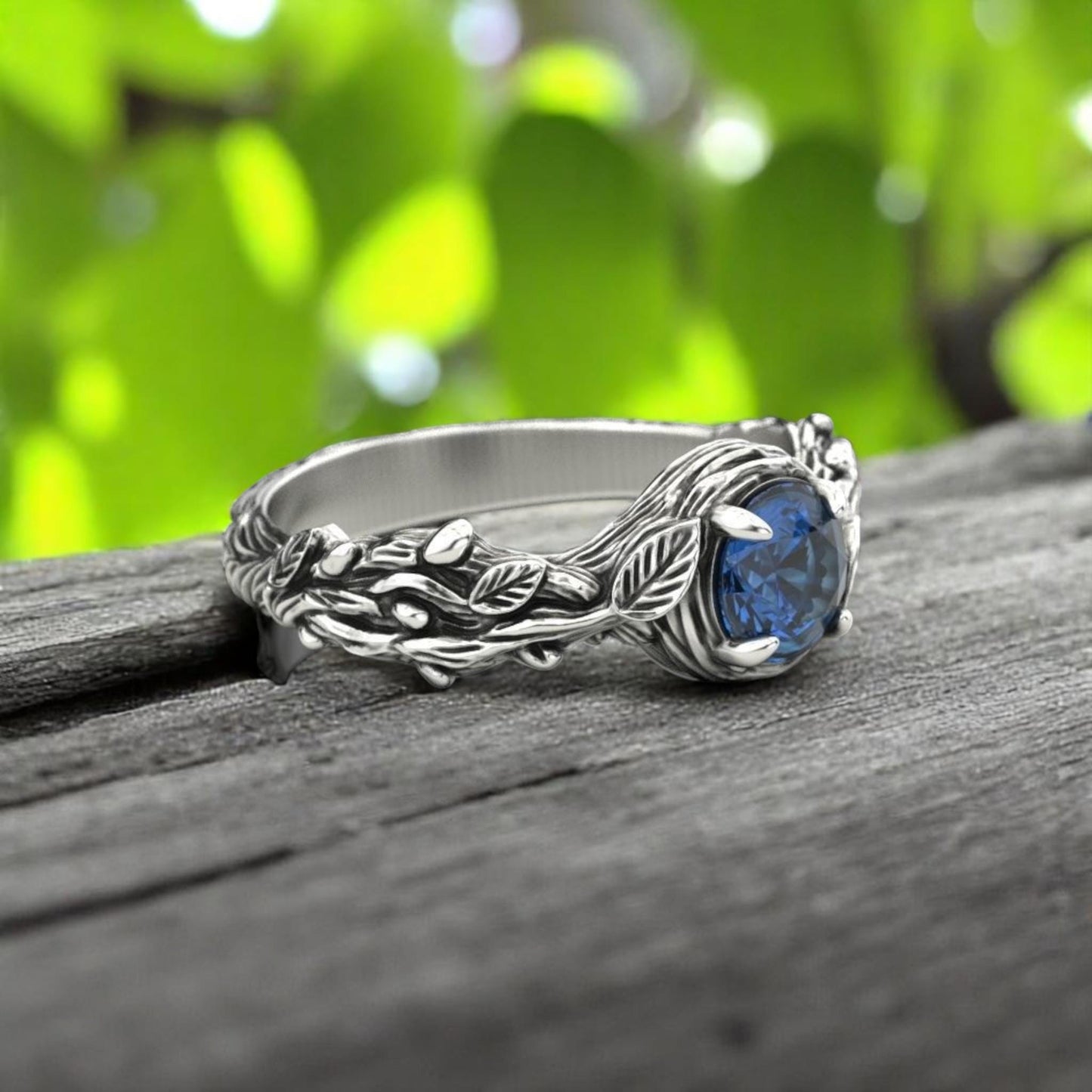 Boho Leaf Ring • Oxidized 925 Silver Nature-Inspired Vine Band • Botanical Branch Ring • Rustic Bohemian Jewelry for Her