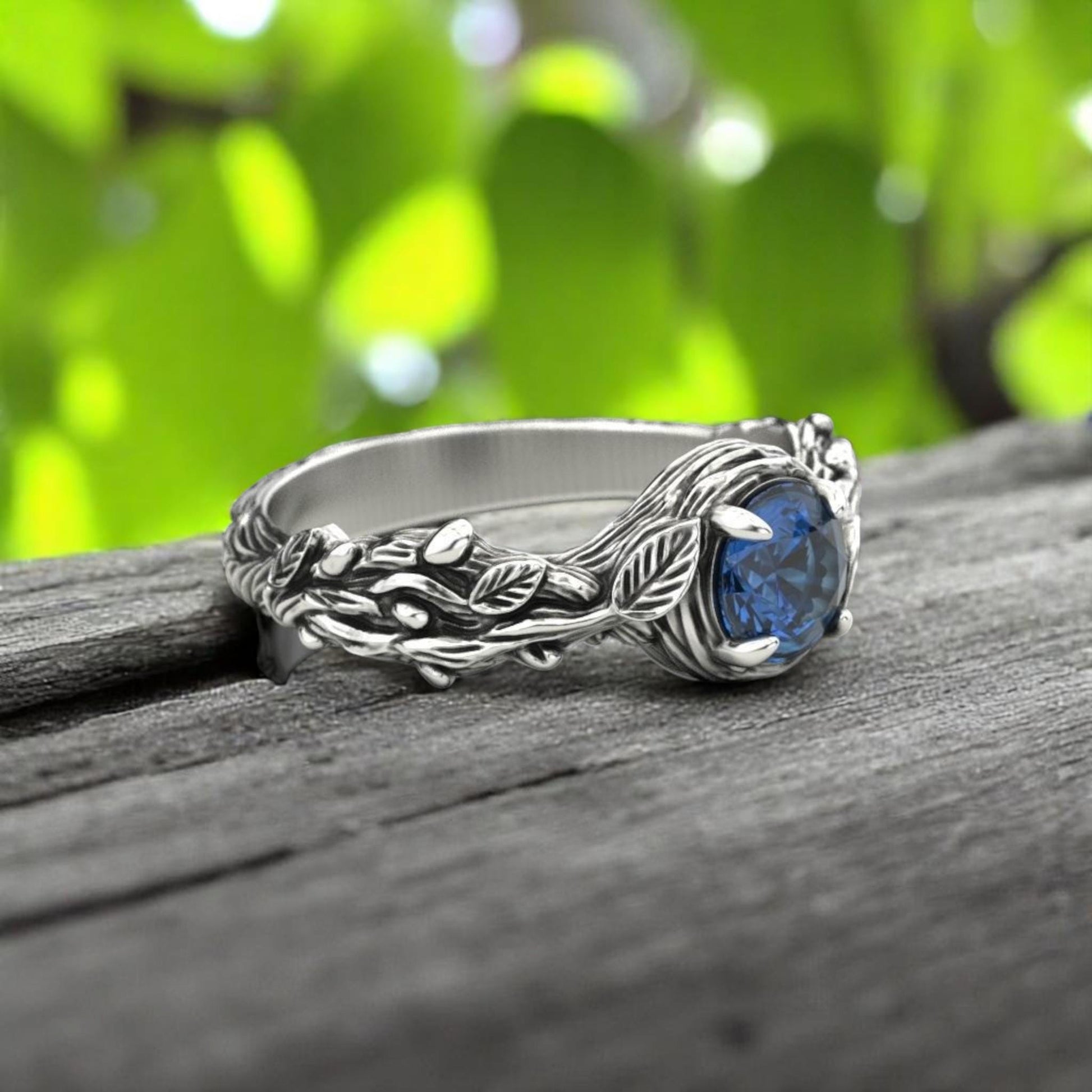 Boho Leaf Ring • Oxidized 925 Silver Nature-Inspired Vine Band • Botanical Branch Ring • Rustic Bohemian Jewelry for Her