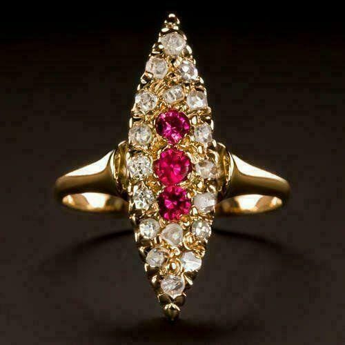 Vintage-inspired ruby ring, 14k gold plated silver, luxury jewelry