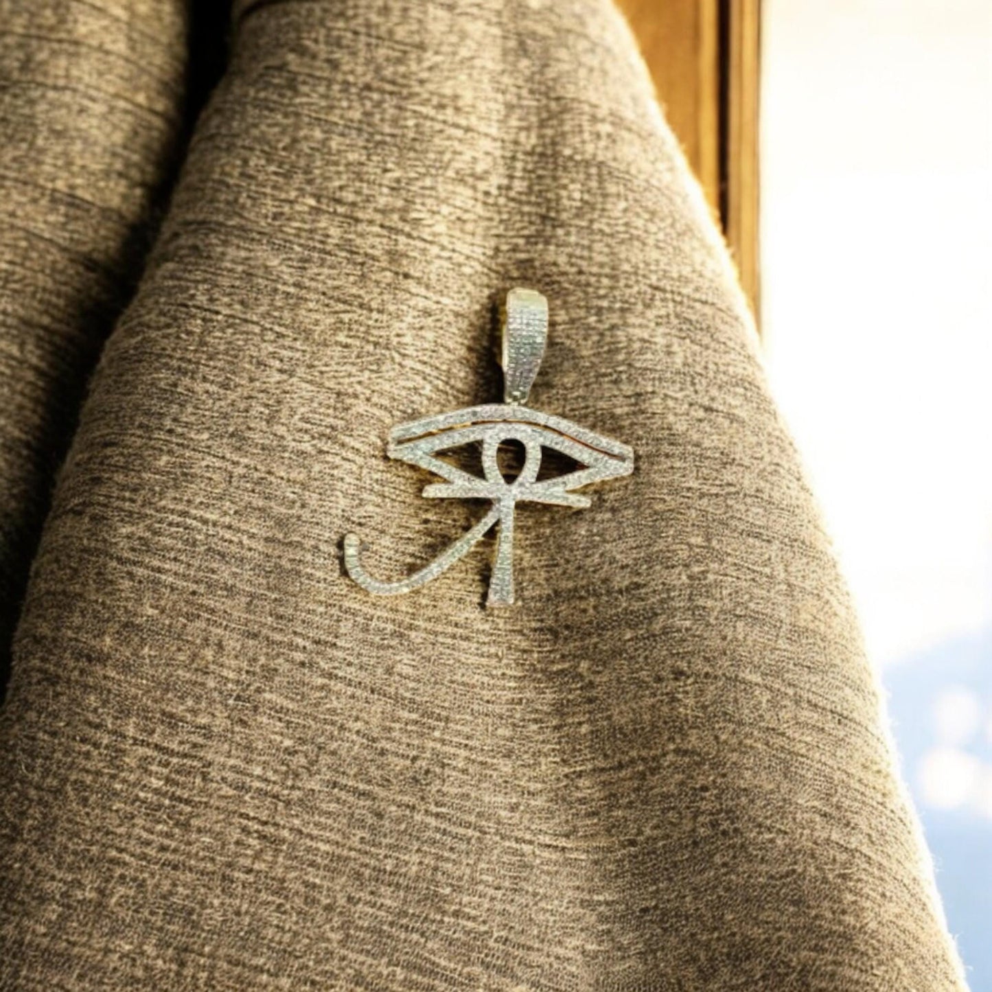 Eye of Horus Necklace • 925 Sterling Silver Amulet Pendant • CZ Diamond Egyptian Protection Jewelry • Spiritual Gift for Him or Her