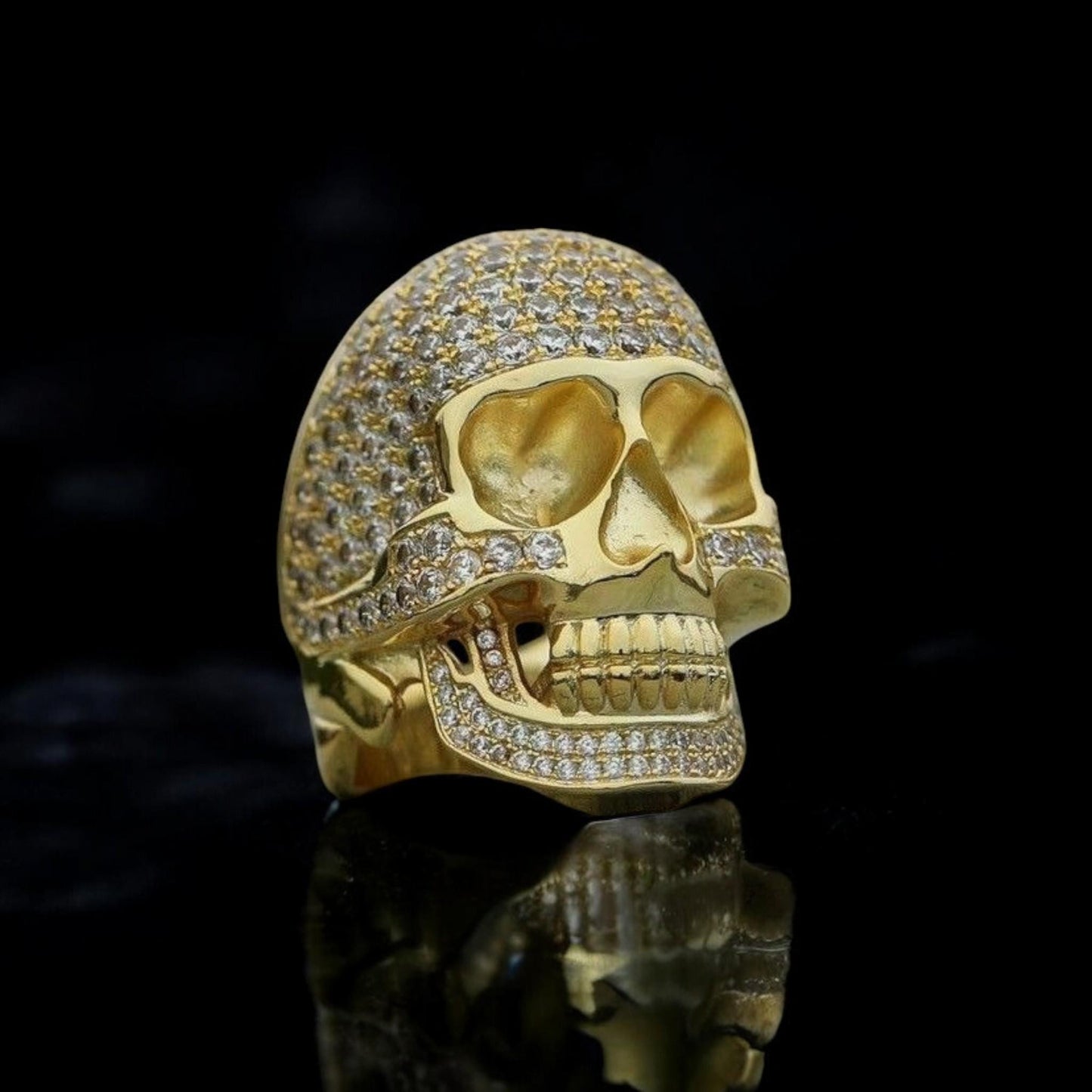 Men&#39;s silver skull ring, gothic style, 925 sterling silver