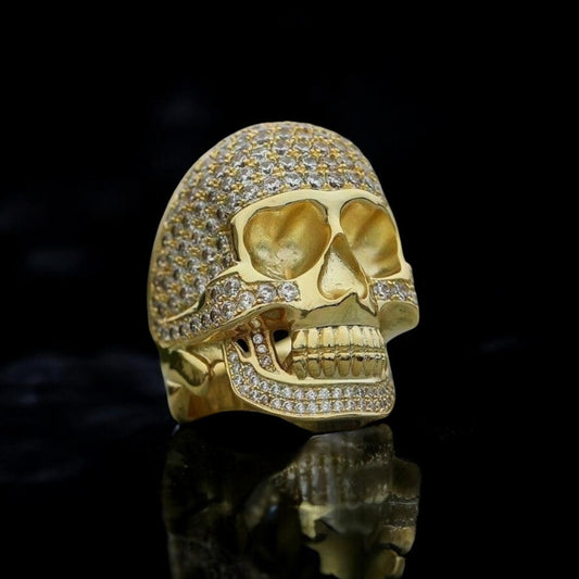 Men&#39;s silver skull ring, gothic style, 925 sterling silver