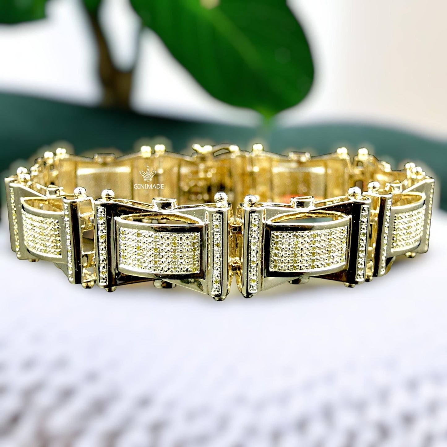 Iced Out Bracelet for Men – 925 Sterling Silver – CZ Diamond Hip Hop Bling – Gift for Boyfriend