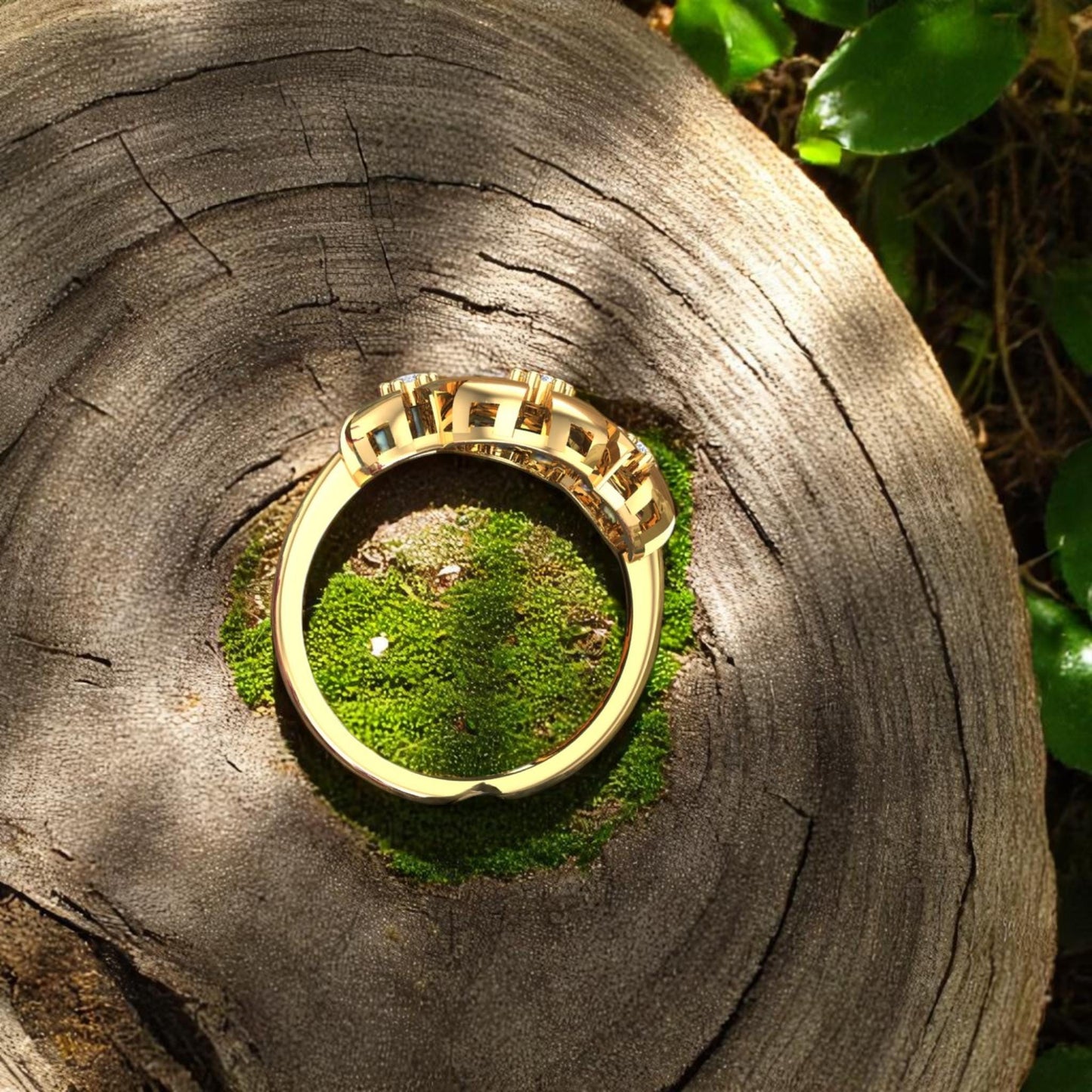 Minimalist Floral Fresh Look CZ Ring • 925 Sterling Silver Gold-Plated Statement Ring • Handmade Jewelry Gift for Her