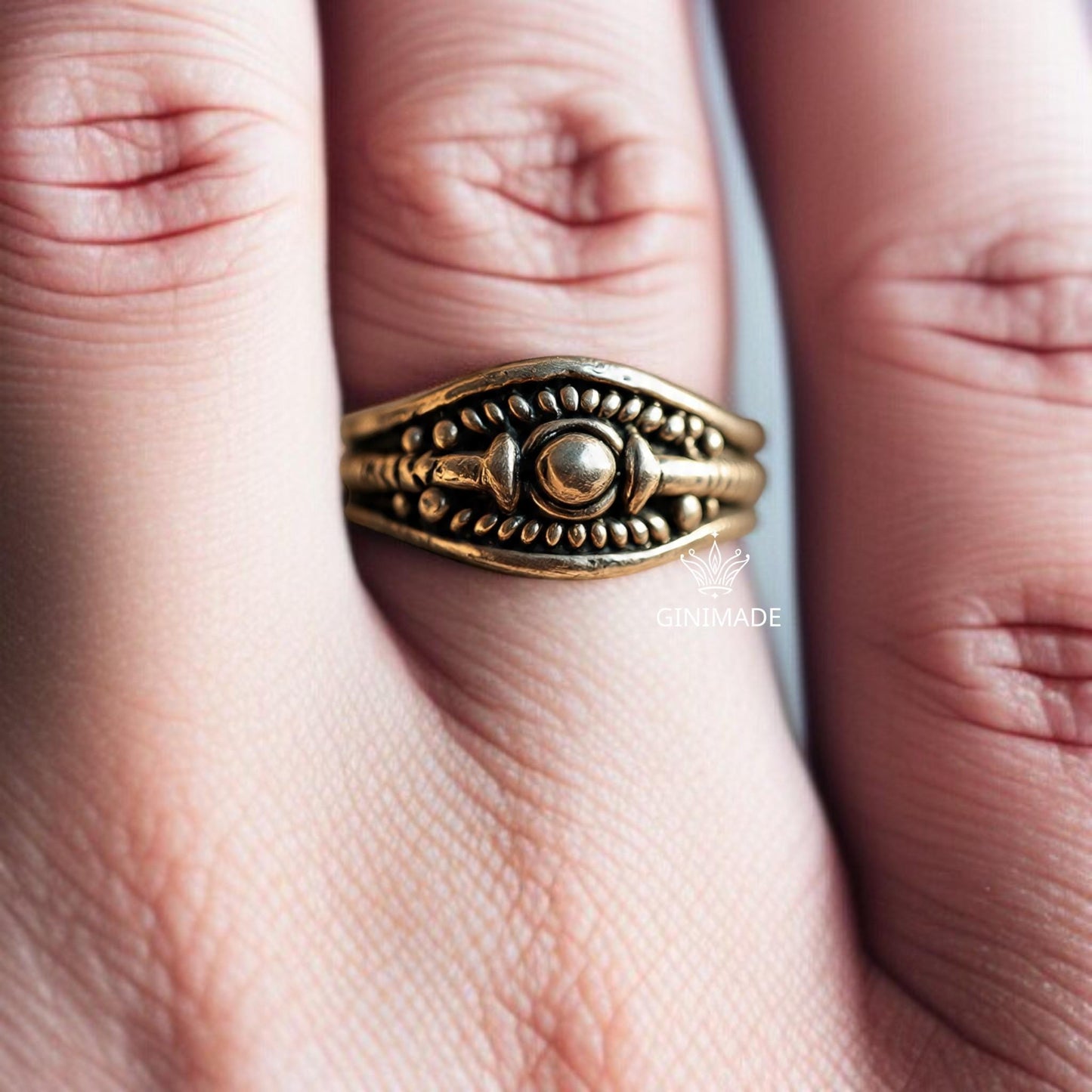 Tribal Oxidized Silver Ring – Handmade 925 Sterling Statement Ring – Boho Ethnic Dome Ring for Men & Women – Antique Jewelry Gift.