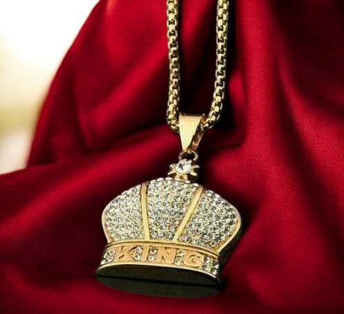 Personalized Gift. King Letter Crown Pendant Necklace, Anniversary Gift, Men's & Women's Jewelry,
